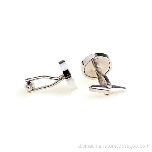 Wholesale Custom Logo Round Shape Blank Cufflinks For Man's Suit Shirt